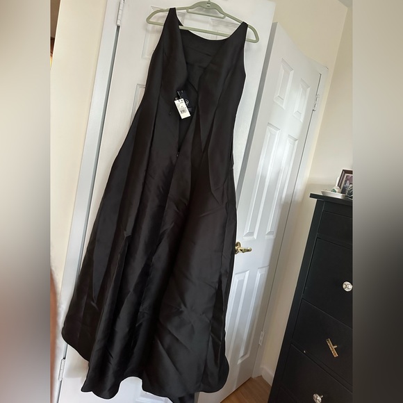 High Low Ball Gown- Black (Satin) - Picture 3 of 5